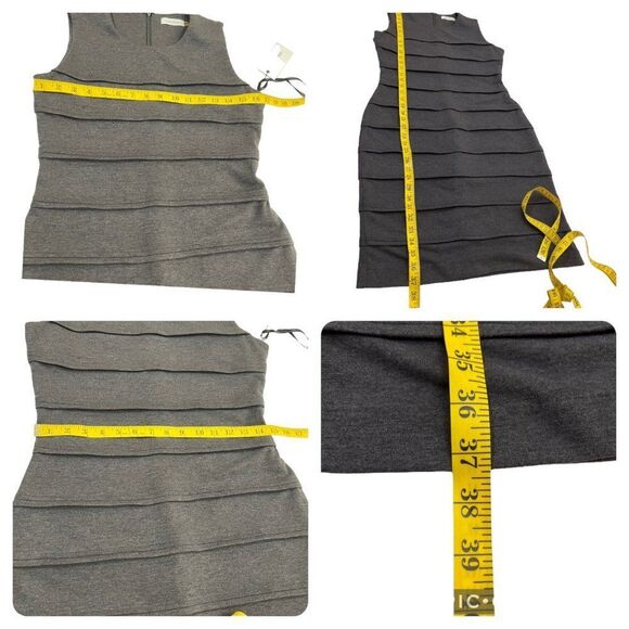 Calvin Klein Charcoal Grey Ribbed Bandage Bodycon Dress – Size 4 (NWT) - Picture 16 of 16